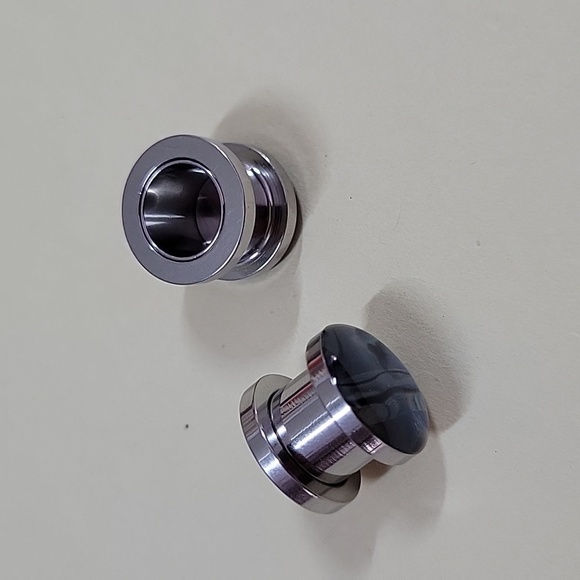 🔥LAST PAIR🔥 Galaxy Mother of Pearl Style Plug Gauges, 10mm, stainless steel - Picture 8 of 8